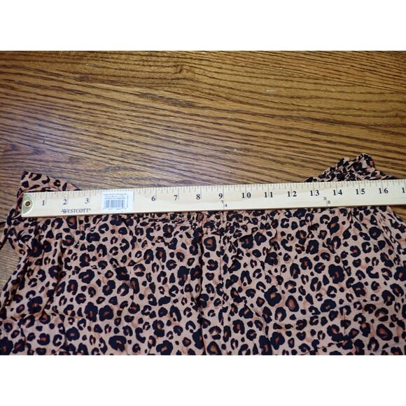 Shade & Shore Large Leopard Print Ruffle Waist CoverUp Pants Swim Beach - Picture 7 of 9